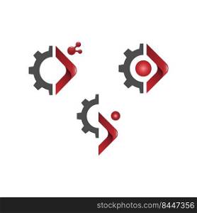 Tech gear logo concept- vector logo concept illustration. Abstract logo sign. Gear technology logo