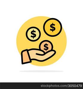 tech Industry, Hand, Dollar, Industry Abstract Circle Background Flat color Icon