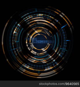 Tech round lighting colors motion concept Vector Image
