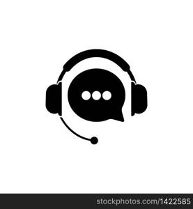 Tech support, call center or gear with headphones icon on an isolated white background. EPS 10 vector.. Tech support, call center or gear with headphones icon on an isolated white background. EPS 10 vector