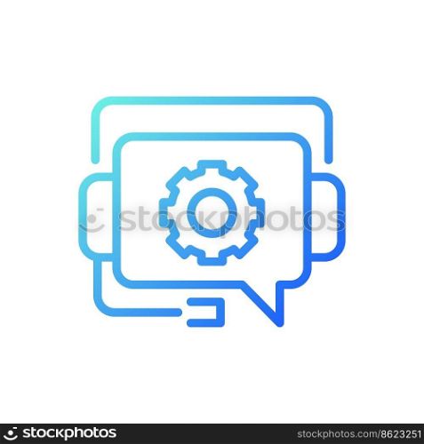 Tech support pixel perfect gradient linear vector icon. Information service for customers. Call center. Thin line color symbol. Modern style pictogram. Vector isolated outline drawing. Tech support pixel perfect gradient linear vector icon