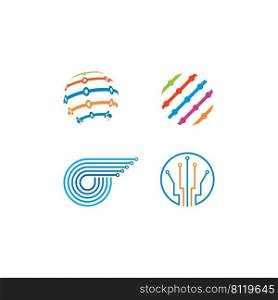 Tech world logo vector icon , technology logo illustration design  