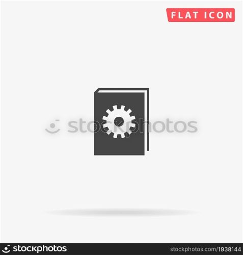 Technical Book flat vector icon. Glyph style sign. Simple hand drawn illustrations symbol for concept infographics, designs projects, UI and UX, website or mobile application.. Technical Book flat vector icon