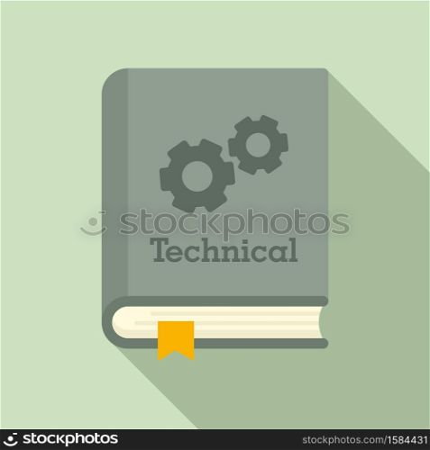 Technical book icon. Flat illustration of technical book vector icon for web design. Technical book icon, flat style