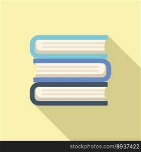 Technical book stack icon flat vector. Data support. Report help. Technical book stack icon flat vector. Data support