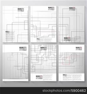 Technical construction with connected lines and dots. Brochure, flyer or report for business, templates vector.