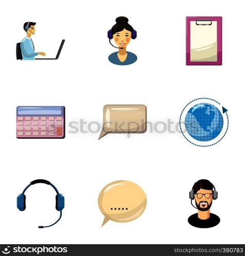 Technical consultation icons set. Cartoon illustration of 9 technical consultation vector icons for web. Technical consultation icons set, cartoon style