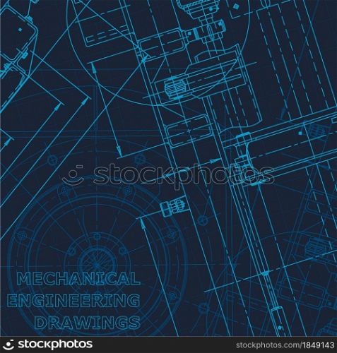Technical cyberspace. Blueprint. Vector engineering illustration. Computer aided design systems. Instrument-making drawings. Technical cyberspace, Corporate Identity. Blueprint. Vector engineering illustration