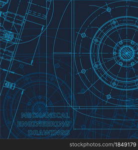 Technical cyberspace. Corporate Identity. Blueprint. Cover, flyer, banner background Instrument-making drawings Mechanical drawing. Technical cyberspace, Corporate Identity. Blueprint. Vector engineering illustration