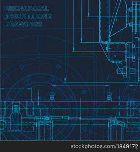 Technical cyberspace. Corporate Identity. Blueprint, scheme, plan, sketch Technical illustrations backgrounds Machine-building industry. Technical cyberspace, Corporate Identity. Blueprint. Vector engineering illustration