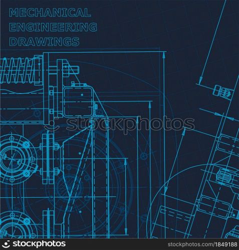 Technical cyberspace. Corporate Identity. Blueprint. Vector engineering illustration. Computer aided design systems. Instrument-making drawings. Technical cyberspace, Corporate Identity. Blueprint. Vector engineering illustration