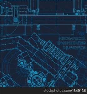 Technical cyberspace, Corporate Identity. Computer aided design systems. Technical illustrations, backgrounds. Machine-building industry. Technical cyberspace, Corporate Identity. Blueprint. Vector engineering illustration