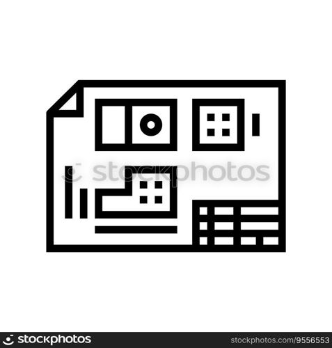 technical drawing mechanical engineer line icon vector. technical drawing mechanical engineer sign. isolated contour symbol black illustration. technical drawing mechanical engineer line icon vector illustration