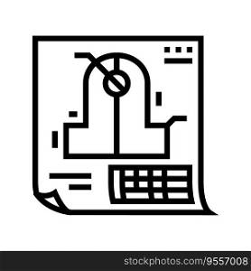technical drawings architectural drafter line icon vector. technical drawings architectural drafter sign. isolated contour symbol black illustration. technical drawings architectural drafter line icon vector illustration