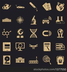 Technical evolution icons set. Simple set of 25 technical evolution vector icons for web for any design. Technical evolution icons set, simple style