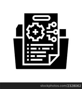 technical information glyph icon vector. technical information sign. isolated contour symbol black illustration. technical information glyph icon vector illustration