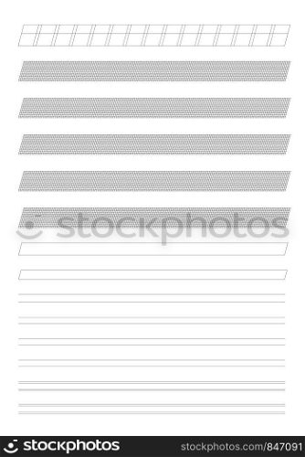 Technical Italic Writing Template Grid Background
