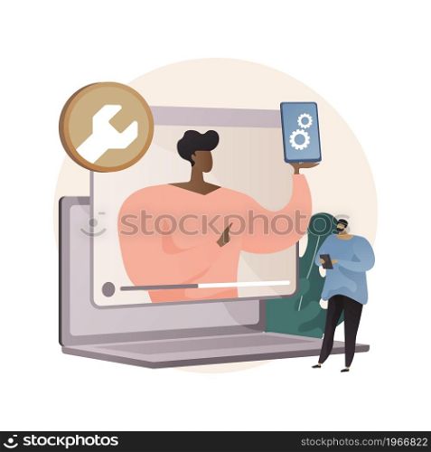 Technical review abstract concept vector illustration. Compare technical characteristics, advice website, new device on the market, latest technology news, electronics review abstract metaphor.. Technical review abstract concept vector illustration.