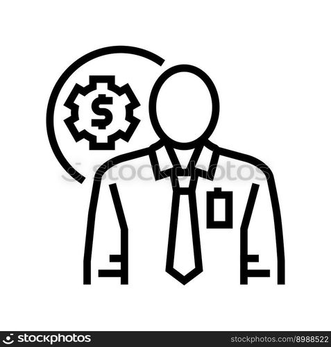 technical sales engineer worker line icon vector. technical sales engineer worker sign. isolated contour symbol black illustration. technical sales engineer worker line icon vector illustration