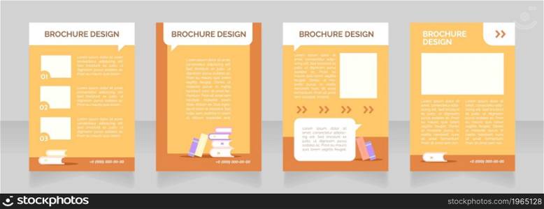 Technical school promo blank brochure layout design. Classroom lecture. Vertical poster template set with empty copy space for text. Premade corporate reports collection. Editable flyer paper pages. Technical school promo blank brochure layout design