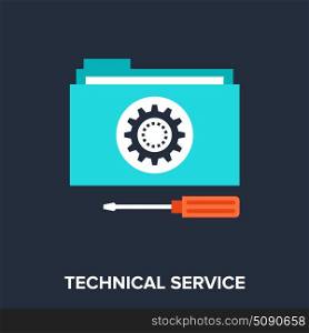technical service. Abstract vector illustration of technical service flat design concept.