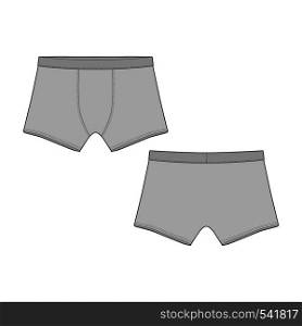Technical sketch boxer shorts. Vector illustration of men s underpants. man underwear.. Technical sketch boxer shorts. Vector illustration of men s underpants.