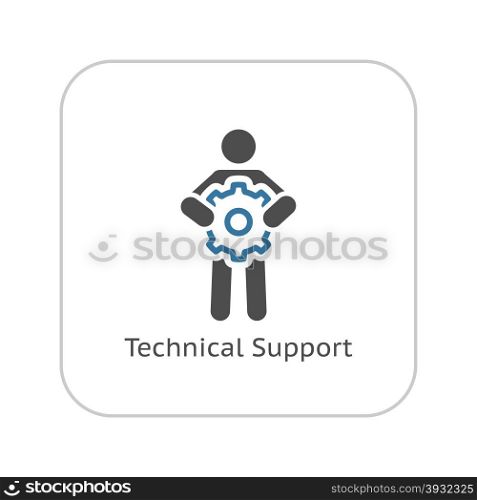 Technical Support Icon. Flat Design. Business Concept. Isolated Illustration.. Technical Support Icon. Flat Design.