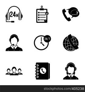 Technical support icons set. Simple illustration of 9 technical support vector icons for web. Technical support icons set, simple style