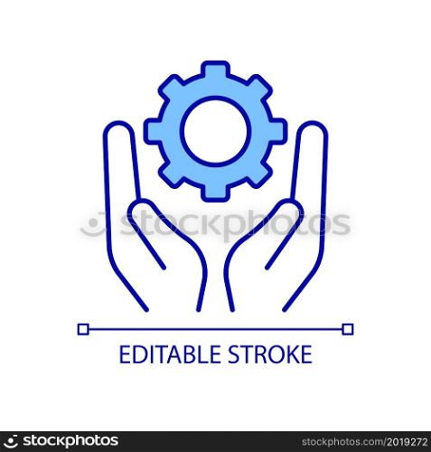 Technical support RGB color icon. Troubleshooting option. Repairing faults and defects. Tech support operations. Isolated vector illustration. Simple filled line drawing. Editable stroke. Technical support RGB color icon