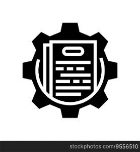 technical writing mechanical engineer glyph icon vector. technical writing mechanical engineer sign. isolated symbol illustration. technical writing mechanical engineer glyph icon vector illustration
