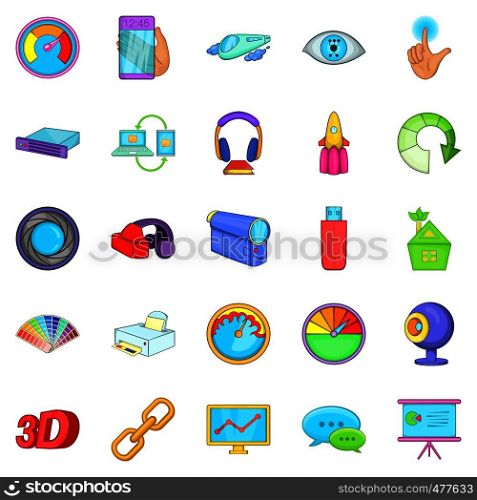 Technique icons set. Cartoon set of 25 technique vector icons for web isolated on white background. Technique icons set, cartoon style