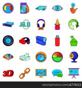 Technique icons set. Cartoon set of 25 technique vector icons for web isolated on white background. Technique icons set, cartoon style