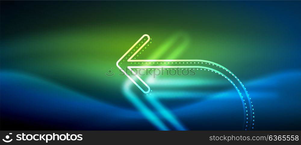 Techno neon glowing arrow background. Techno neon glowing arrow background. Vector modern hi-tech tehnology abstract template