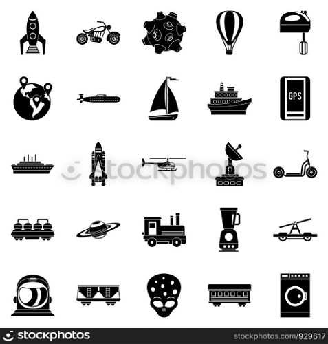 Technol icons set. Simple set of 25 technol vector icons for web isolated on white background. Technol icons set, simple style