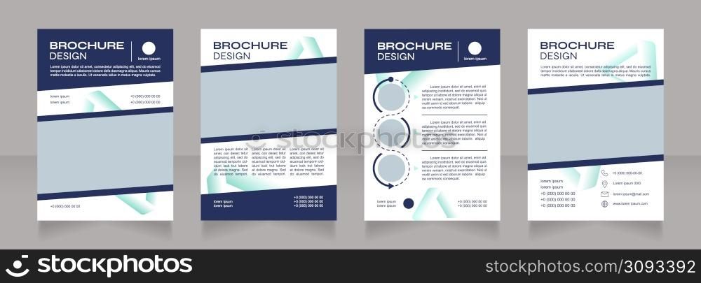 Technological advancements blank brochure design. Template set with copy space for text. Premade corporate reports collection. Editable 4 paper pages. Syne Bold, Arial Regular fonts used. Technological advancements blank brochure design