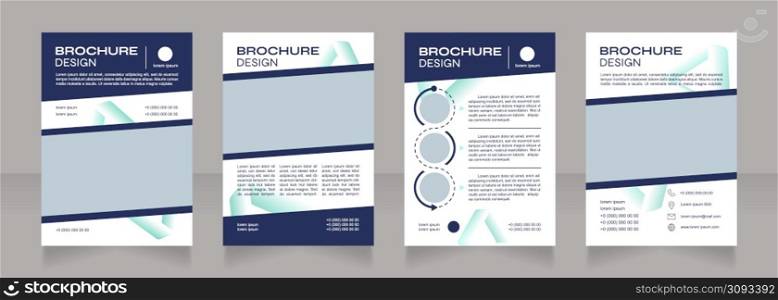 Technological advancements blank brochure design. Template set with copy space for text. Premade corporate reports collection. Editable 4 paper pages. Syne Bold, Arial Regular fonts used. Technological advancements blank brochure design