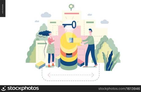 Technology 1 - Solution - modern flat vector concept digital illustration Problem Solution metaphor, abstract. Business workflow management. Creative landing web page design template. Technology topic illustration