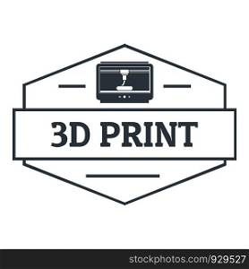 Technology 3d printing logo. Simple illustration of technology 3d printing vector logo for web. Technology 3d printing logo, simple gray style