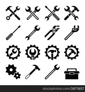 Technology and maintenance service tools vector icons. Repair service icon, illustation of maintenance setting. Technology and maintenance service tools vector icons