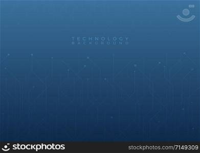 Technology background line node complex style dark blue backdrop. vector illustration
