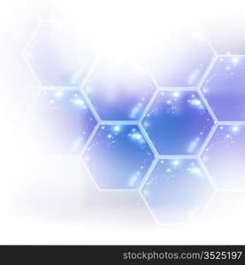 Technology background template with hexagones, eps10 vector illustration