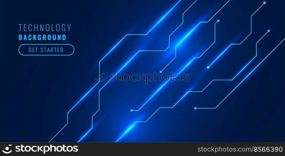 technology background with circuit lines diagram design