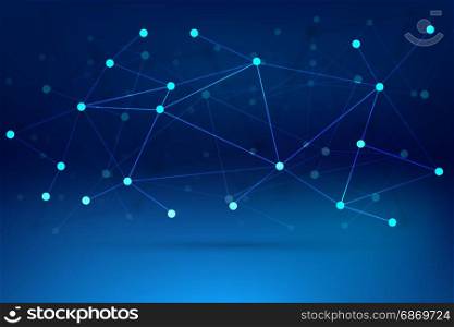 Technology background with connected lines blue vector design