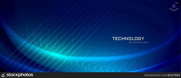 technology banner design with light effects