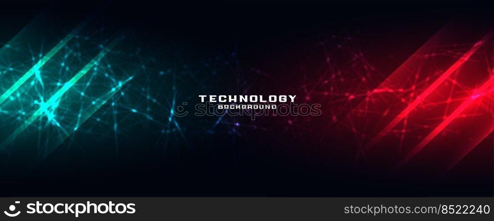 technology banner with network mesh