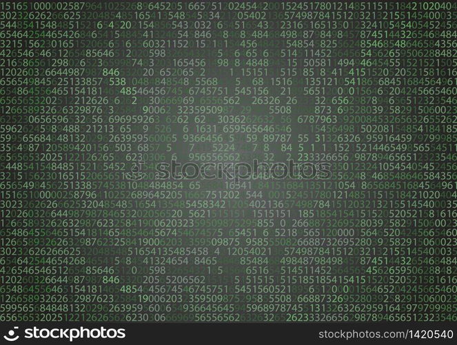 Technology binary background. Binary on green background. vector