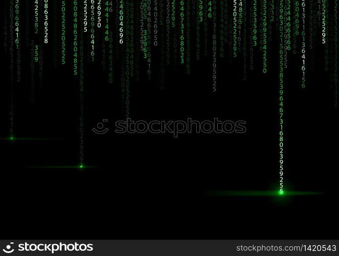 Technology binary background. Binary on green background. vector