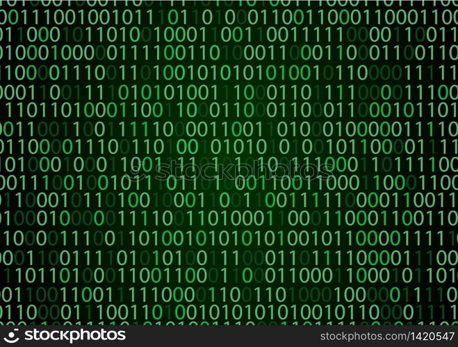 Technology binary background. Binary on green background.vector