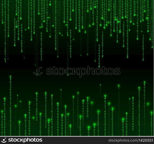 Technology binary background. Binary on green background. vector