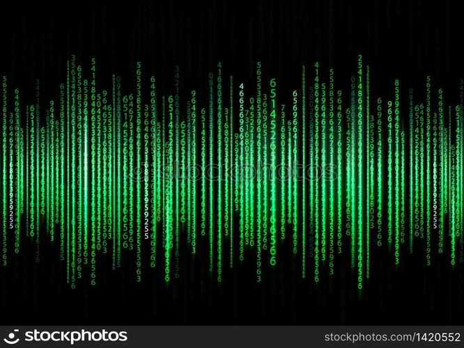Technology binary background. Binary on green background.vector